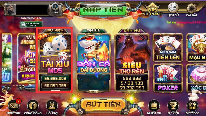 Tham gia chơi game tài xỉu đơn giản nhất tại King52 